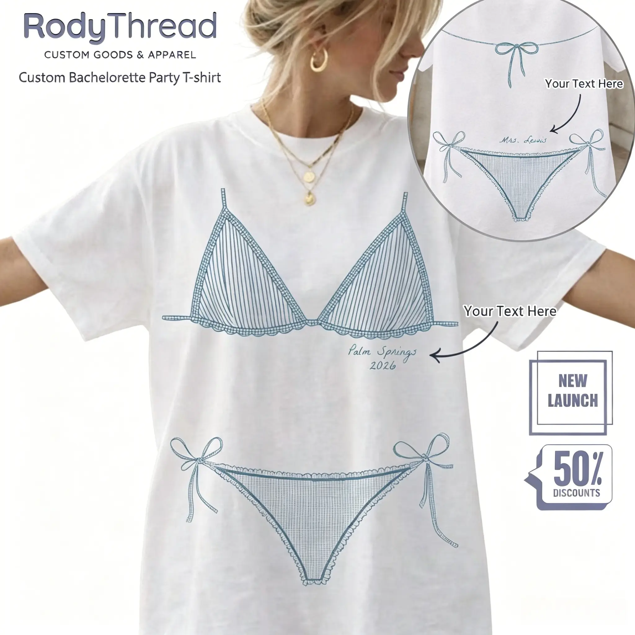 Oversized Cotton-Blend Bachelorette Graphic T-Shirt for Brides, Coastal Coquette Beach Aesthetic White Bride Tribe Matching Top, Women's Summer Vacation Gym T-Shirt (Contact Customer Service for Custom Requests), Graphic T Shirts, T Shirts
