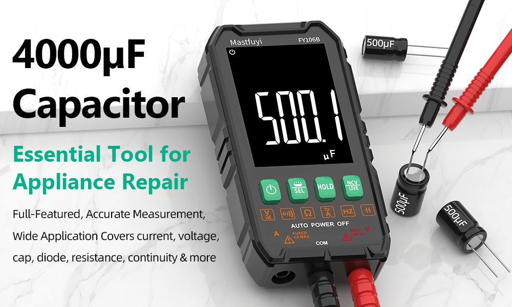 Mastfuyi FY106 Lightweight Smart True RMS Digital Multimeter - 3999 Counts voltmeter, Auto-Ranging, CAT III 600V, Professional Voltage Tester with Test Leads, Tools and Gadgets, Work Accessories, Mechanic Tools for Live Wires detail 7