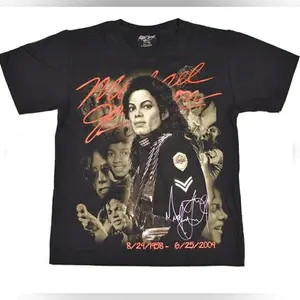 Michael Jackson The King Of Pop In Loving Memory Black Graphic T-Shirt TEE MJ