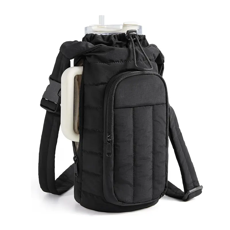 Outdoor Water Bottle Bag Women Crossbody Cup Holder Pouch Portable Water Bottle Sling With Strap Fitness Accessory With Phone Pocket Women Shoulder Bag Wallet Travel Insulated Tumbler Sleeve