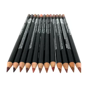 Nabi 12 pcs Wooden Lip Liner Pencil Set, High Pigmented Lip Makeup, Long-wearing, Deep and Rich in Color, 7.5 inches Long Pencil