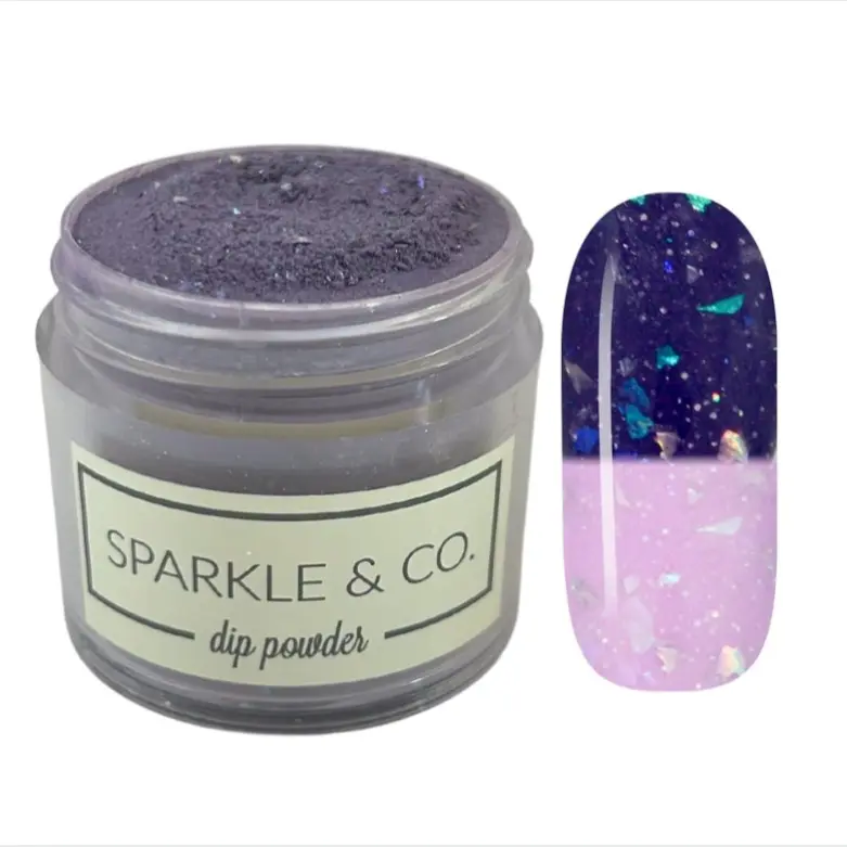 Sparkle & Co. Dip Powders – Secret Menu: Lunar Lilac (Temp Change) 1 Ounce Dipping Powder  - 1 Jar Lasts 20-25 Manis