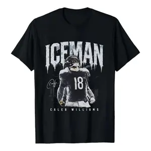Unisex Caleb Williams Bears Iceman Signature Graphic T-shirt, Football Lover Tee, Team Fan Gift Merch