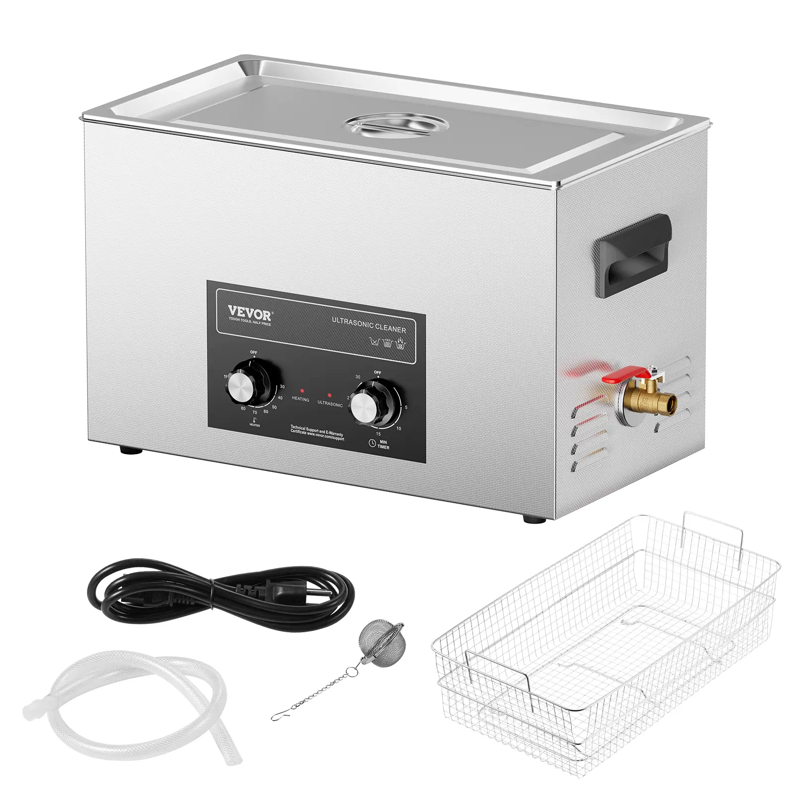 VEVOR 30L 360W Professional Digital Ultrasonic Cleaner with Heater, Timer, Basket & Heavy Duty Cleaning Supplies, Sonic Cavitation Machine for Lab Tools, Metal Parts [DealsForYouDays]