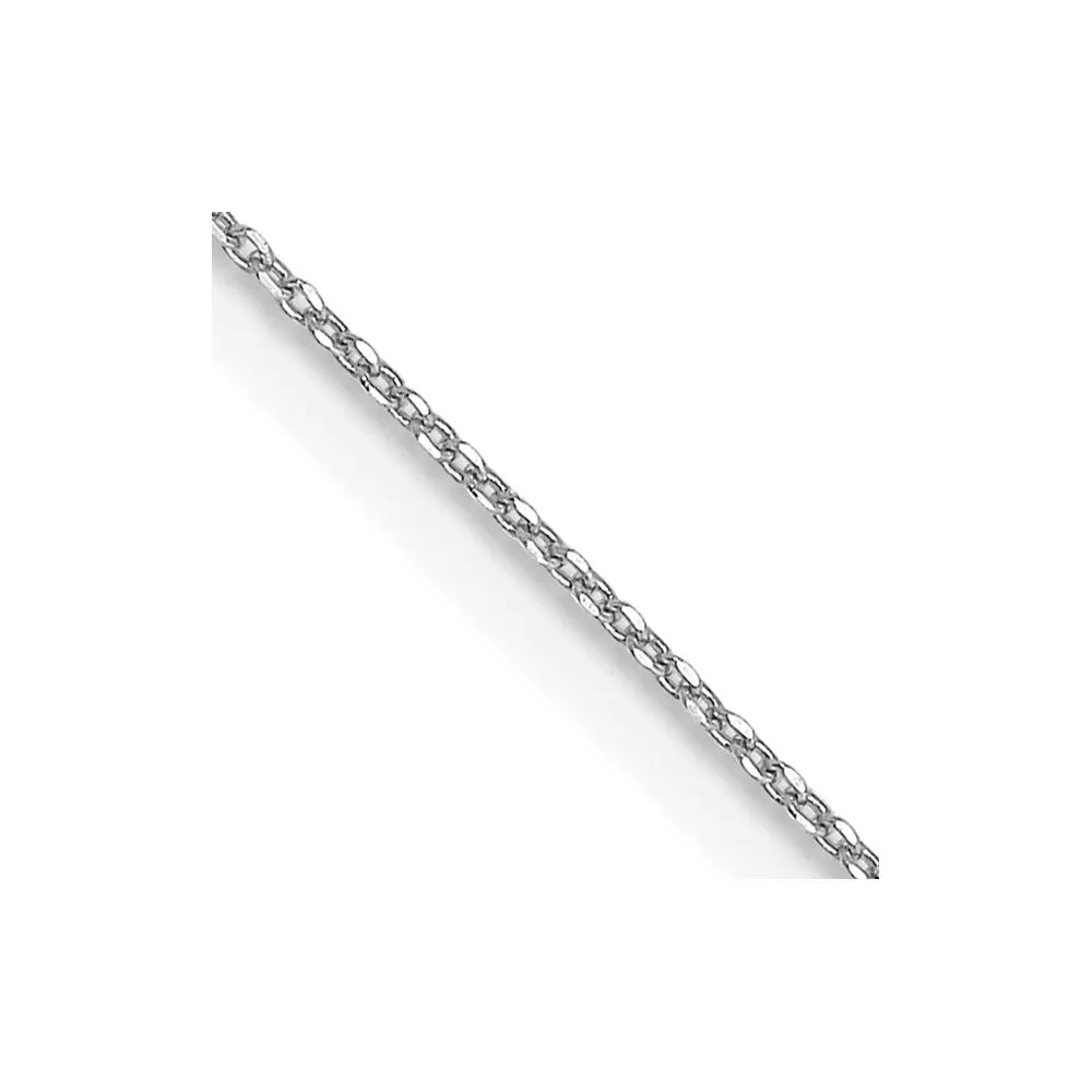 14k WG .6mm D/C Round Open Link Cable Chain (0.58 grams)