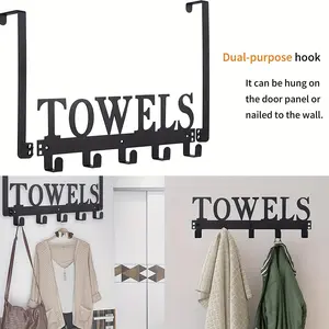 Over The Door Hook, Hanging Hook, 1 Count Towel Holder for Bathroom, Door Mount Towel Rack, Towel Hooks for Bedroom Kitchen Pool Beach Towels Bathrobe Wall Mount, Organiser