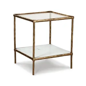 Dalie Accent Table | Square Marble Glass Accent Table