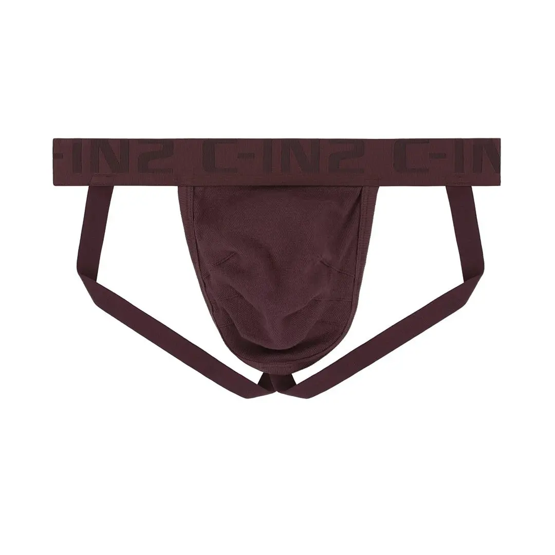 C-IN2 Quick-Dry Jock Burgundy Red for Men | Quick-Dry Performance Fabric (TransDRY) | Sculpted Pouch for Lift & Support