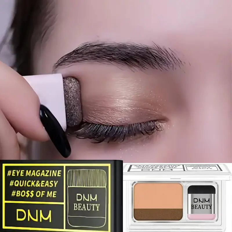 Dual Shimmer Eyeshadow Palette with blendable formula, long-lasting and waterproof eye makeup. Creates a shiny, glowing eye look, perfect for travel and quick morning makeup., Compact, Cosmetic