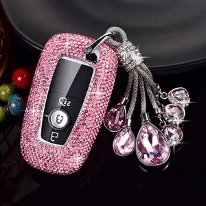 Fashion Luxury Sparkling Rhinestone For Ford Key Fob Cover Case Keychain Key Case Fit Expedition For Mustang Fusion Raptor For F250 For F350 For F450 For F550 Edge Explorer Smart Remote Accessories