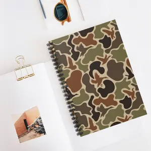 Gelid Sultry Camouflage Spiral Notebook - Tactical Journal, Cute Office Supply, Gift for Students, Military Decor, Nature Lover's Notebook