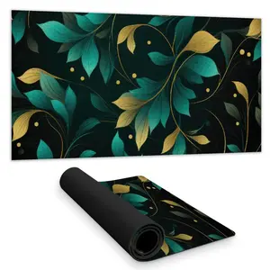 MWW C1DM1531GPJXEL 16 x 32 in. Twirling Twigs - Turquoise Desk Mat for Stylish Home Decor