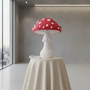 RGB Color-Changing Mushroom Table Lamp with Power Cord - Aesthetic Night Light for Bedroom & Desk Decor, Cute Gift for Her, Him & Kids, Auto Color-Changing RGB LED, Corded Design, Soft Glowing Light