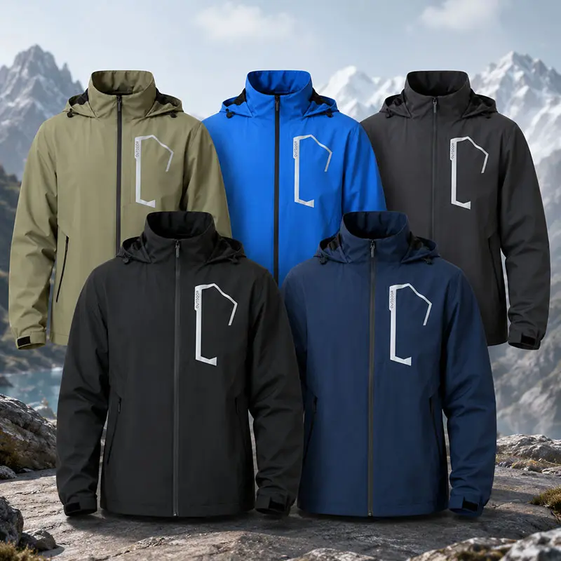 YUYANGDPB Men's Lightweight Waterproof Hooded Rain Jacket - Windproof Outdoor Shell Windbreaker for Hiking, Travel & Everyday Wear