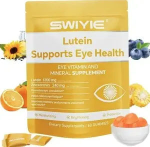 Lutein & Zeaxanthin Gummies - Eye Health Supplement with Astaxanthin, Vitamins A, C, E - Blue Light Defense, Vision Support, Berry Flavor - 60 Gummies Healthcare Dietary Fitness Edible Vitamin B12 Dietary Edible Fitness Swivie Lutein Collagen
