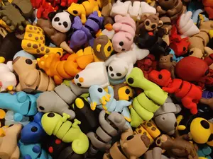 3D Printed Flexi Animals - Pocket Pets - Mini Animals - WildGrid Animals desk fidget Articulating Mini Animal Figurines articulated figure animal figurine decor home desk decor