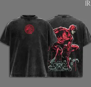 DAREDEVIL Premium Acid Washed Hoodie T-Shirt, En Sabah Nur Hoodie Shirt, Character Comics Fans Shirt, Superhero Washed Shirt, Comic Book Fans T-Shirt, Superhero Graphic Tee Cotton U8C