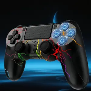 Ps4 Wireless Controller Limited Edition Lightning Attack Design Vibration Feedback Six-Axis Gyroscope Compatible with Ps4 Console Wireless Gaming Controller