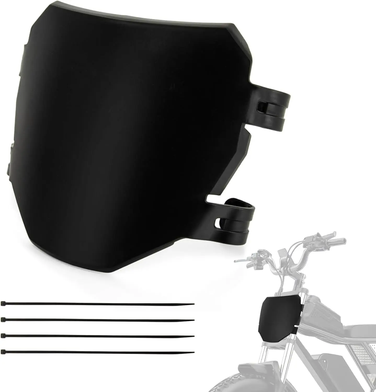 PSLER Upgraded Front Number Plate with Zip Ties for Light Bee X/Talaria Sting MX3 MX4 MX5, Anti-Scratch PP Protective Shield for E-Ride Pro SS/Segway X260, Tuttio Soleil 01 E-Ride, Matte Black