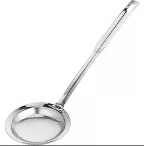 Filter Scoop Stainless Steel Fat Skimmer Spoon Fine Mesh Strainer Food Strainer With Ergonomic Handle Kitchen Oil Skimmer Strainer