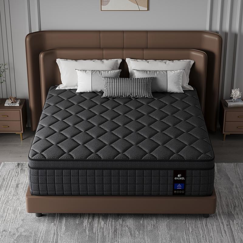 【EVLWZL】12/14 Inch Twin, Full, Queen, King Mattress Memory Foam And Spring, Hybrid MattressMedium Firmness, Lumbar Support, For Home Rooms Hotels, Boxed Halloween ChristmasGift Furniture Ergonomic queen size mattress Interior Modern