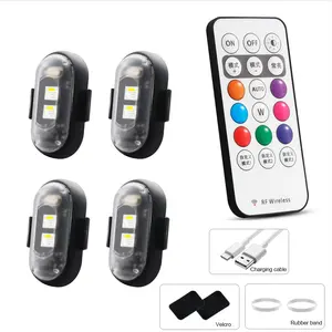 RGB Led Aircraft Strobe lights Motorcycle Lights LED Flash Position Wireless Light Aircraft Airplane Helicopter Warning Lights