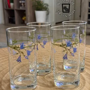 Set of 4 Corelle by Corning Blue Dusk Pattern 12 oz glasses
