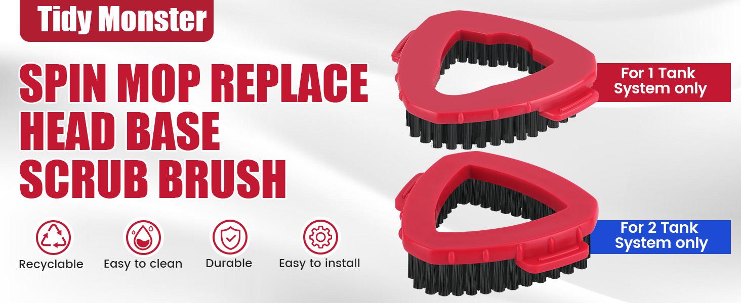 Scrub Brush Head for O-Cedar EasyWring 1-Tank System 2-Tanks RinsClean System Scrubber Spin Mop Refill Scrub Brush for Shower Ocedar Mopping brush