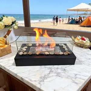 Desktop Fireplace Decor, Real Fire Furnace, Mini Tabletop Fire Pit, Home Garden Party Gift, Holiday Present, Non-Electric Heating