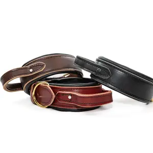 Bridgeport K9 Padded Leather Collar with Flexible Handle – Premium, Durable Dog Collar for Protection Sports & Police Handlers – Optimal Control, Comfort & Reliability