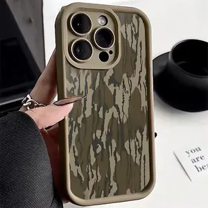 Vintage Camouflage Pattern Phone Case, TPU Shockproof Phone Protective Cover, Fashion Phone Accessories Compatible with iPhone 17 Promax 16 Plus 15 14 13 12 11 Xs Xsmax, Casing, Mother's Day Gifts.QXB236