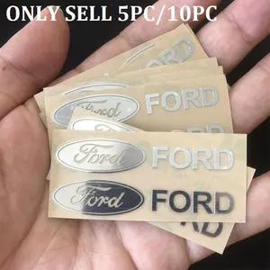 Car 3D Metal Creative Stickers Waterproof Dirt-proof Stickers Auto Accessories For Ford Focus 3 4 MK3 Kuga Escape Mustang E Metallic Finish