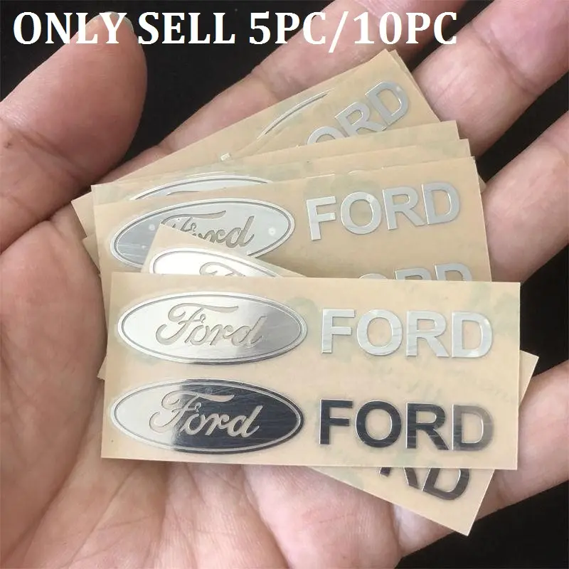 Car 3D Metal Creative Stickers Waterproof Dirt-proof Stickers Automobile Decals Vehicle Exterior Decoration Auto Accessories For Ford Focus 3 4 MK3 Kuga Escape Mustang E Metallic Finish Car Decals