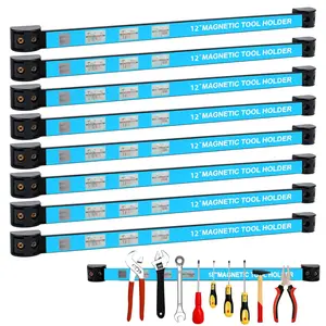 Magnetic Tool Holder Strip, 8PCS 12 Inch Heavy Duty Magnet Tool Holders Rack, Metal Wall Mount Tool Organization for Garage Workshop, Space Saving Storage Organizer for Screwdrivers, Wrenches
