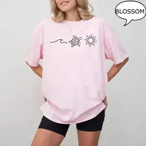 Comfort Colors Ocean Turtle Sun T-shirt, Summer Outfits, Gift for Women, Beach Shirt, Summer Women Shirt