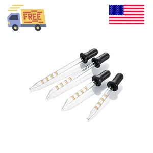 4 Pack, 1 mL Glass Eye Dropper with Measurement - Long & Short