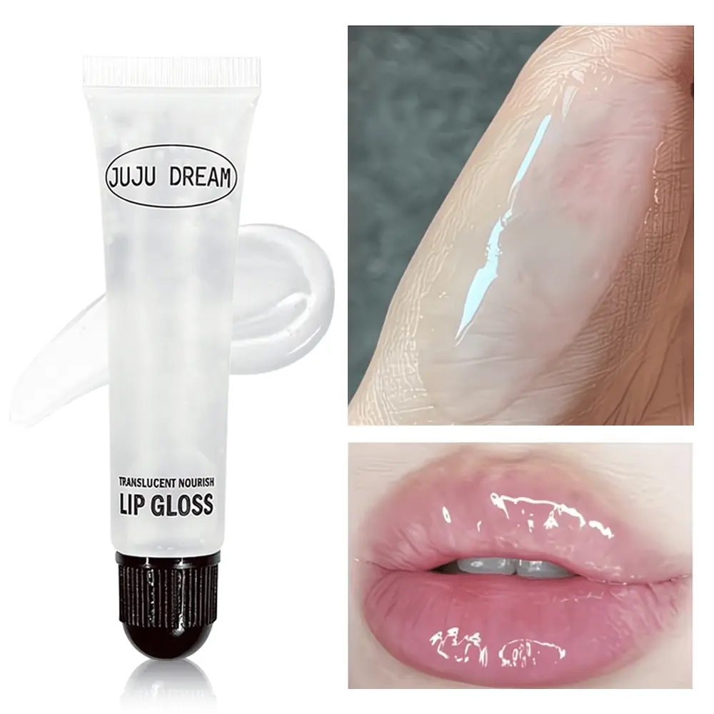 Clear Glass Lip Gloss, Hydrating & Long-Lasting Lip Balm, Moisturizing Shine for Dry Lips, Wear Alone or Over Lipstick (1/2pcs)