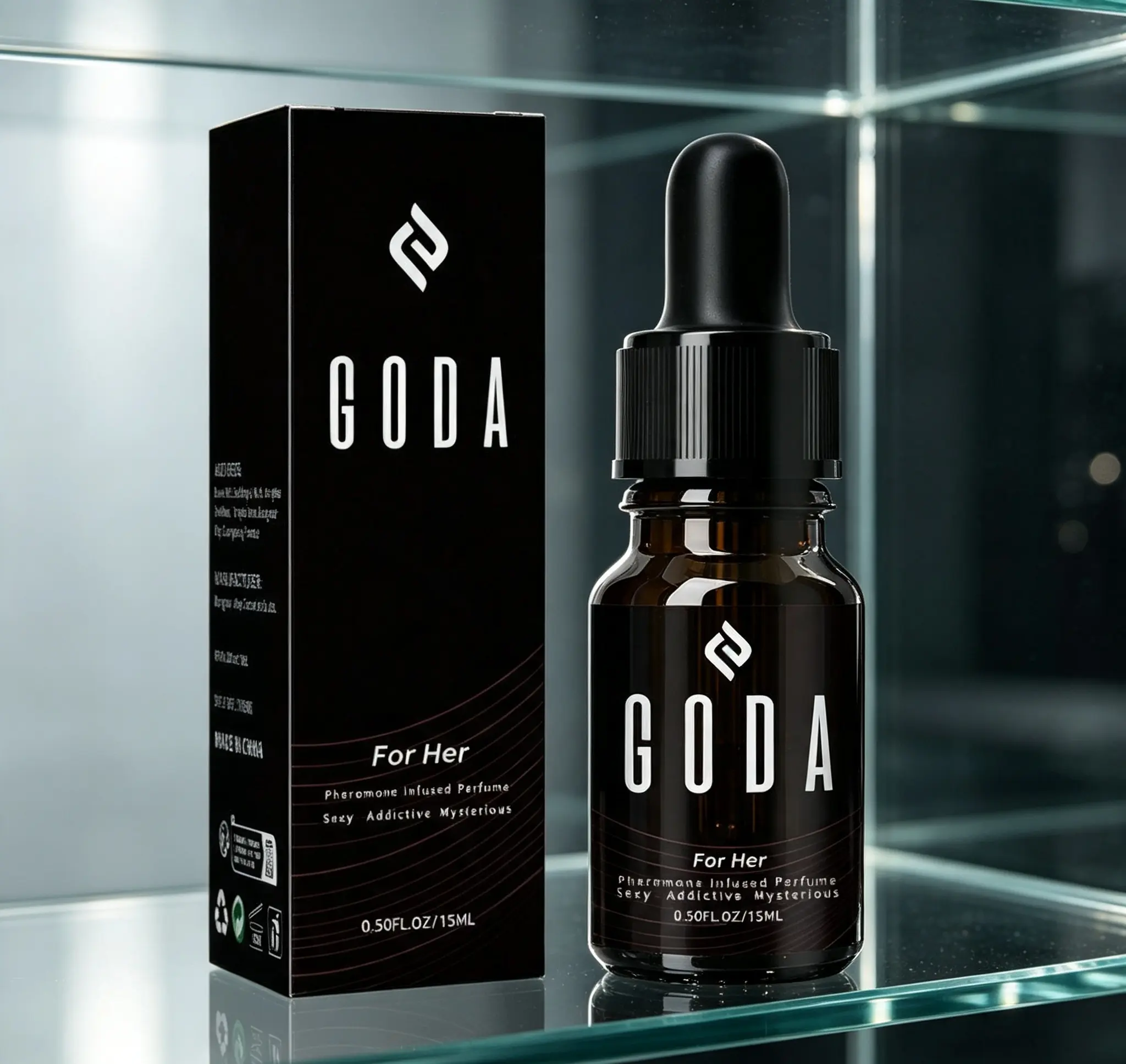 GODA For Her Pheromone Perfume Oil – 0.50 Fl Oz / 15ml, Sweet & Spicy Jasmine Rose Floral Fragrance, Vegan Cruelty-Free Travel Perfume for Women