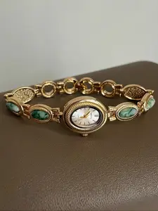 Vintage Round Bracelet Watch for Women, Unique Ethnic Style, Perfect Valentine's Day Gift, Luxury Accessory, All Seasons Wear, Vintage Quartz Watch
