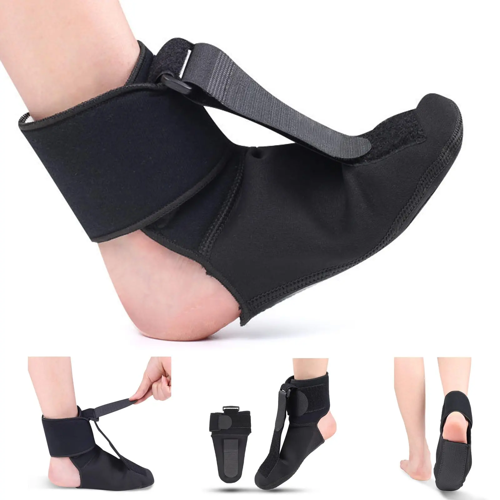 Plantar Fasciitis Night Splint Achilles Tendonitis Sock with Arch Cushion for Plantar Fasciitis Ankle Brace Arch Support Day & Night ,Plantar Fasciitis Sock with for Women and Men, Large-Black Healthcare Tool