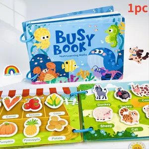 Farm Animal Theme Busy Book, 1 Count Early Education Learning Toy, Educational Toy for Kids, Learning Toy for Kids, Learning Materials