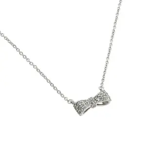 Sterling Silver Bow Tie Necklace - Elegant Design for Versatile Wear