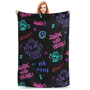 Anime Jinx Arcane League of Legends Blankets Flannel Winter  Breathable Super Warm Throw Blanket Home Travel Plush Thin Quilt  Lightweight, skin-friendly, breathable, and soft.
