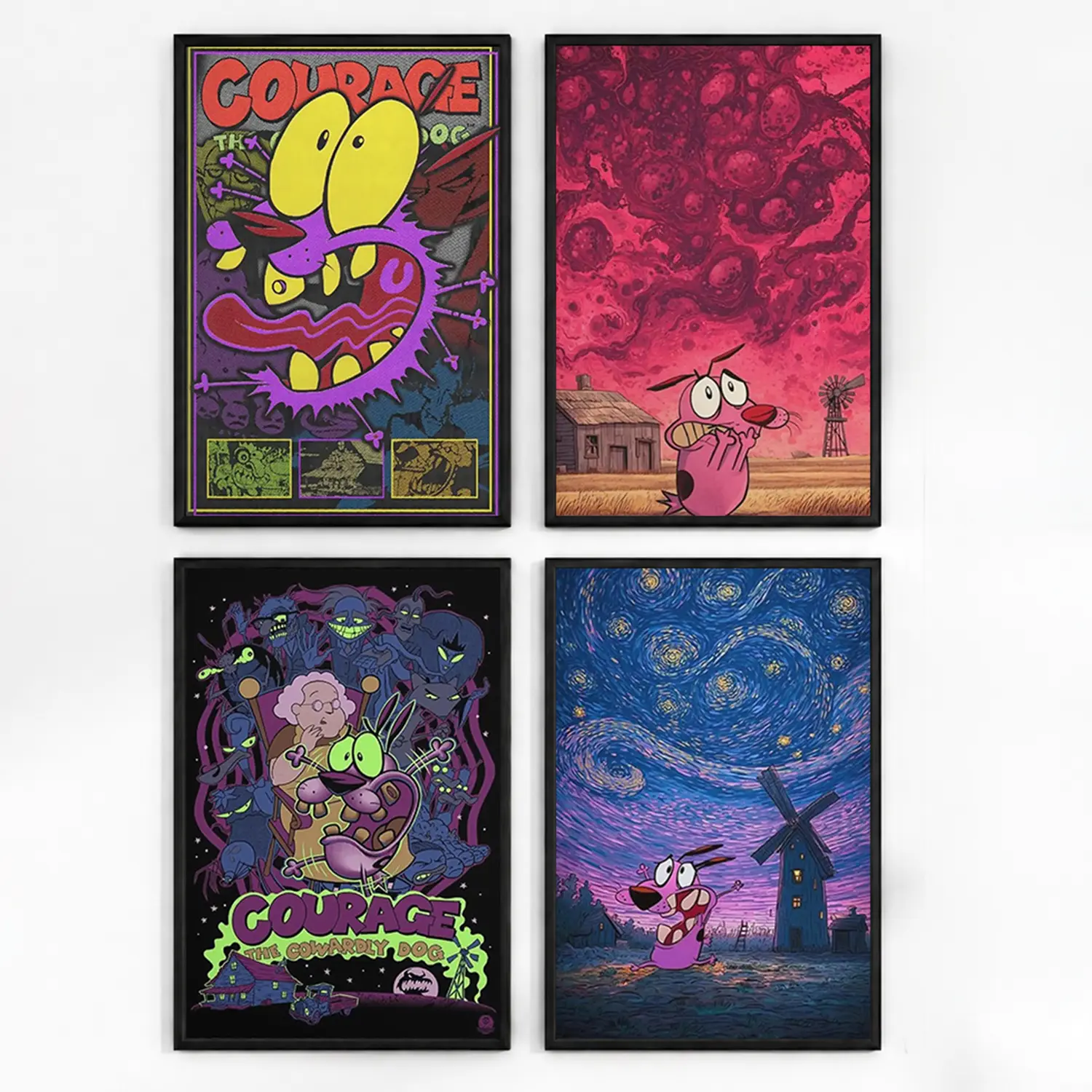 Courage The Cowardly Dog Poster, Anime Art, Horror Anime Decor For Dorm Bedroom Living, Anime Fans Gift