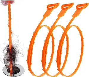 Drain Snake, Drain Clog Remover, Hair Snake Tool for Clogged Drains, Sewer & Pipe Cleaner - 3 Pack, 25 Inch