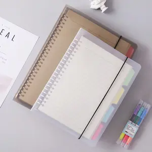 A4/B5/A5 Plastic Shell Notebook, 1 Set DIY Loose-leaf Notebook with 5 Types Of Loose-leaf Cores, Students Office Supplies