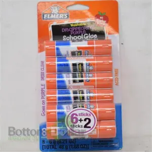 Elmers Products  0.21 oz Washable Disappearing School Glue Stick - Purple - Pack of 8