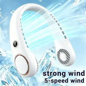 Portable Neck Fan,Hands Free Personal Wearable Bladeless Fan,3000mAh USB Rechargeable,360° Cooling,LED Display,5-Speeds,Birthday Gifts for Men Women Dad Mom,Fathers Day,Mothers Day Gifts