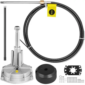 Father's Day Gift VEVOR Outboard Boat Steering 13' Boat Steering Cable 13 Feet Outboard Steering kit 3/4'' Tapered Shaft for Boat Steering
