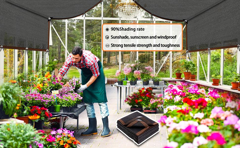 Sun Shade Cloth 90% UV Block 10x13FT, Heavy Duty Mesh Shade Net with Reinforced Grommets for Patio Garden Pergola Greenhouse, Summer Shade Essential, Mother’s Day Outdoor Gift